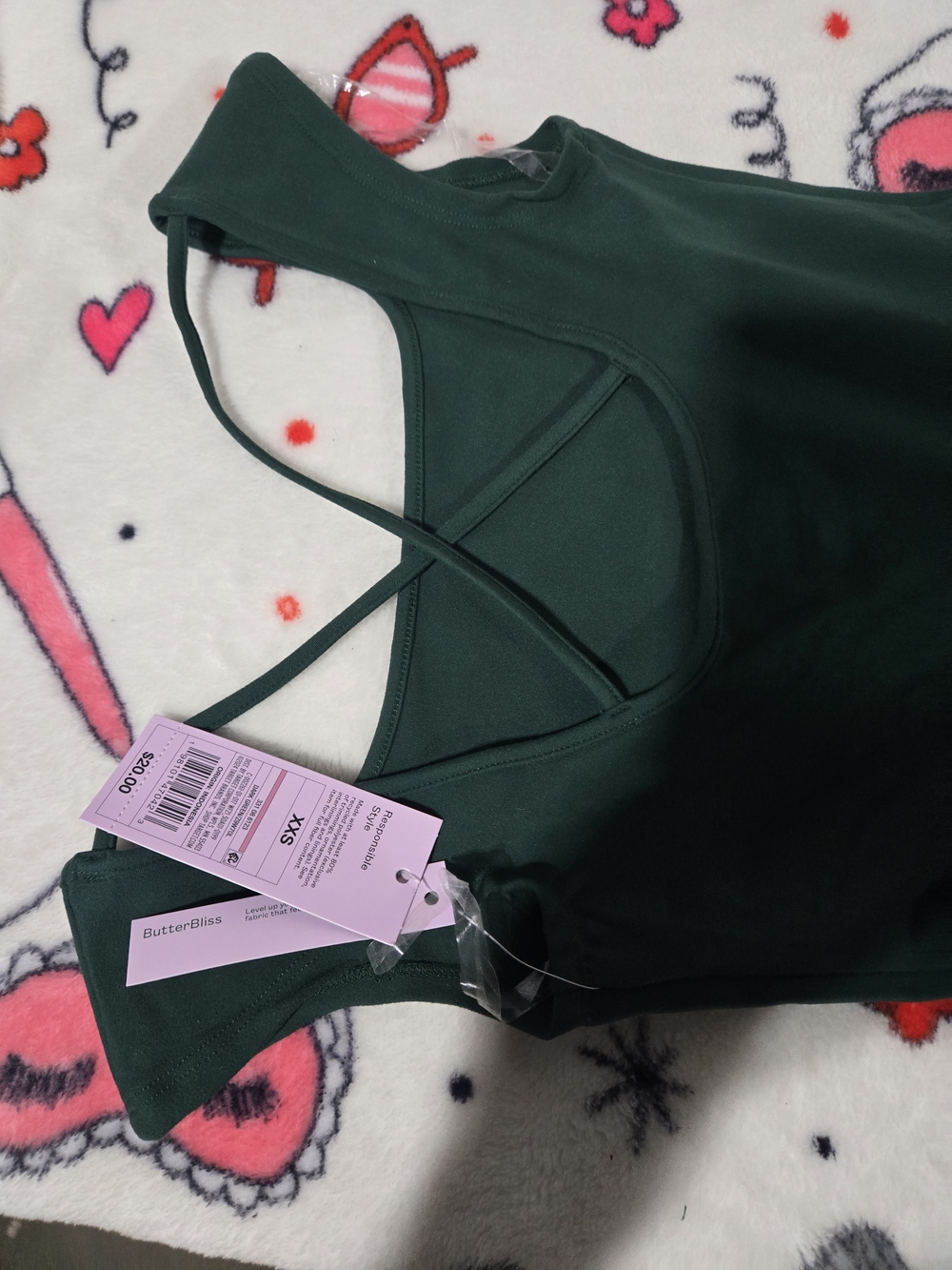 Butter Dark Green Mini Dress with Cross-Back Straps - Picture 7 of 12